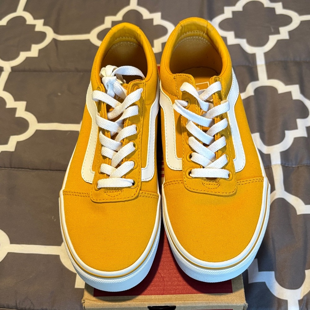 Vans Mustard Canvas Sneakers with White Details